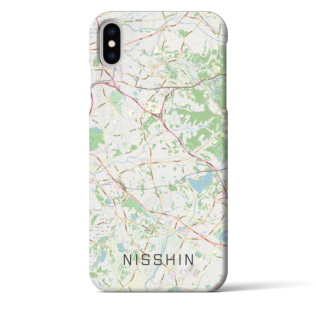 【日進(愛知県)】地図柄iPhoneケース(バックカバータイプ)