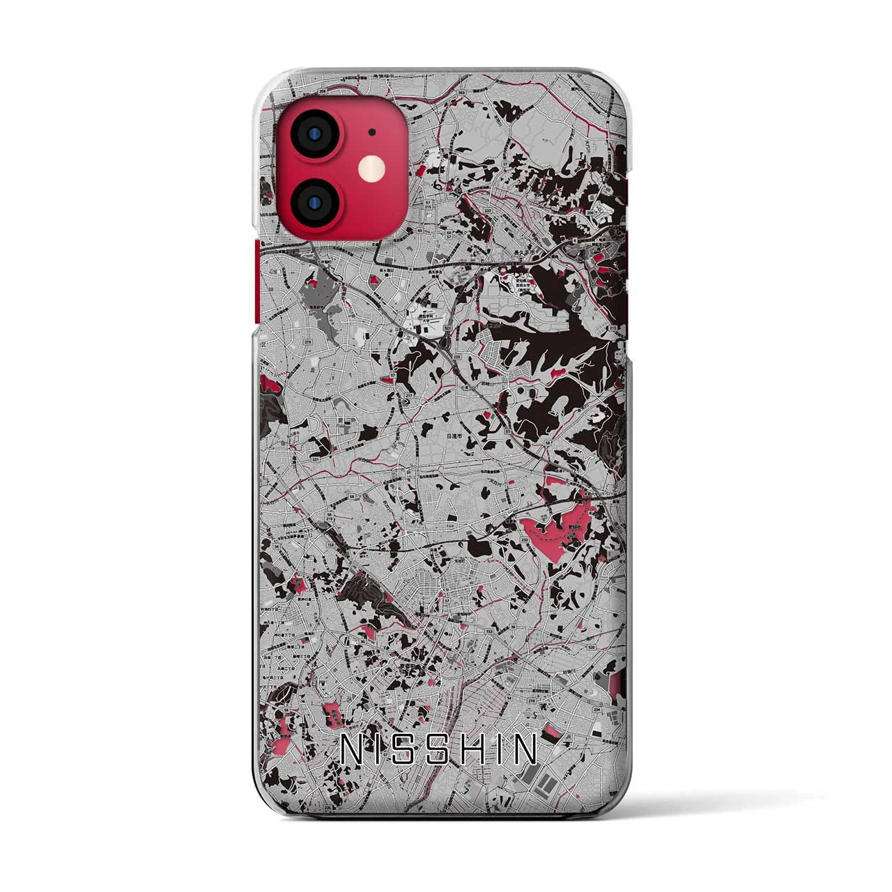 【日進(愛知県)】地図柄iPhoneケース(クリアタイプ)