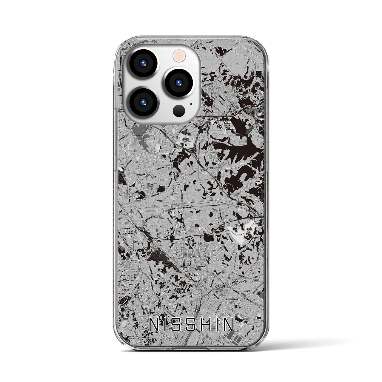 【日進(愛知県)】地図柄iPhoneケース(クリアタイプ)