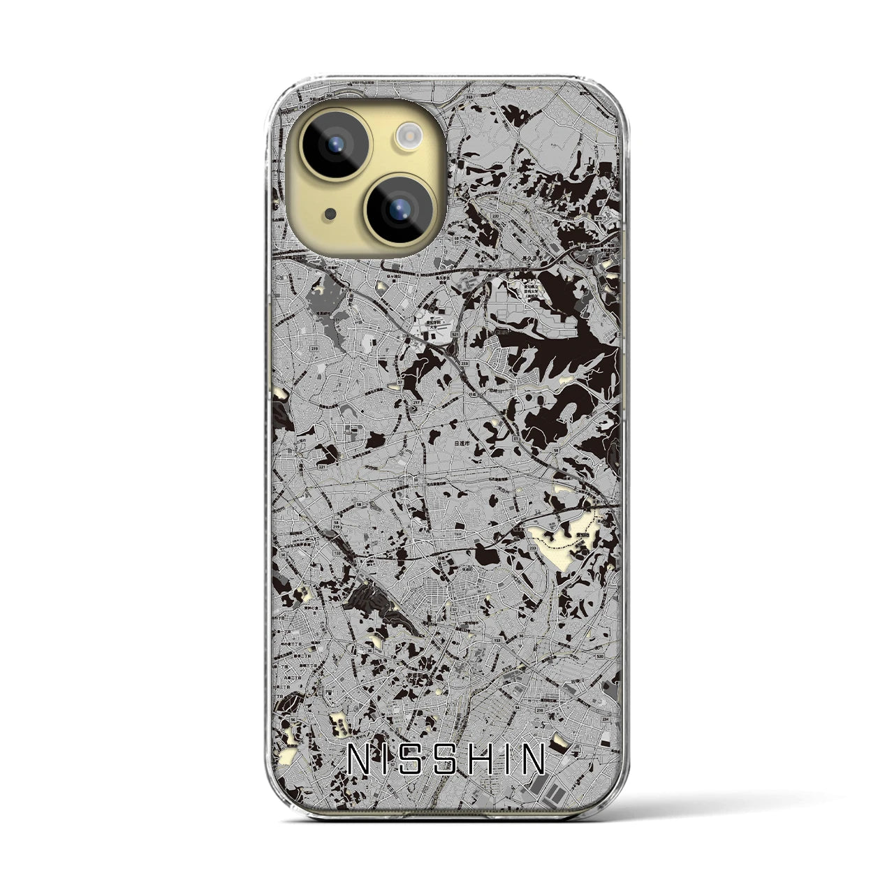 【日進(愛知県)】地図柄iPhoneケース(クリアタイプ)