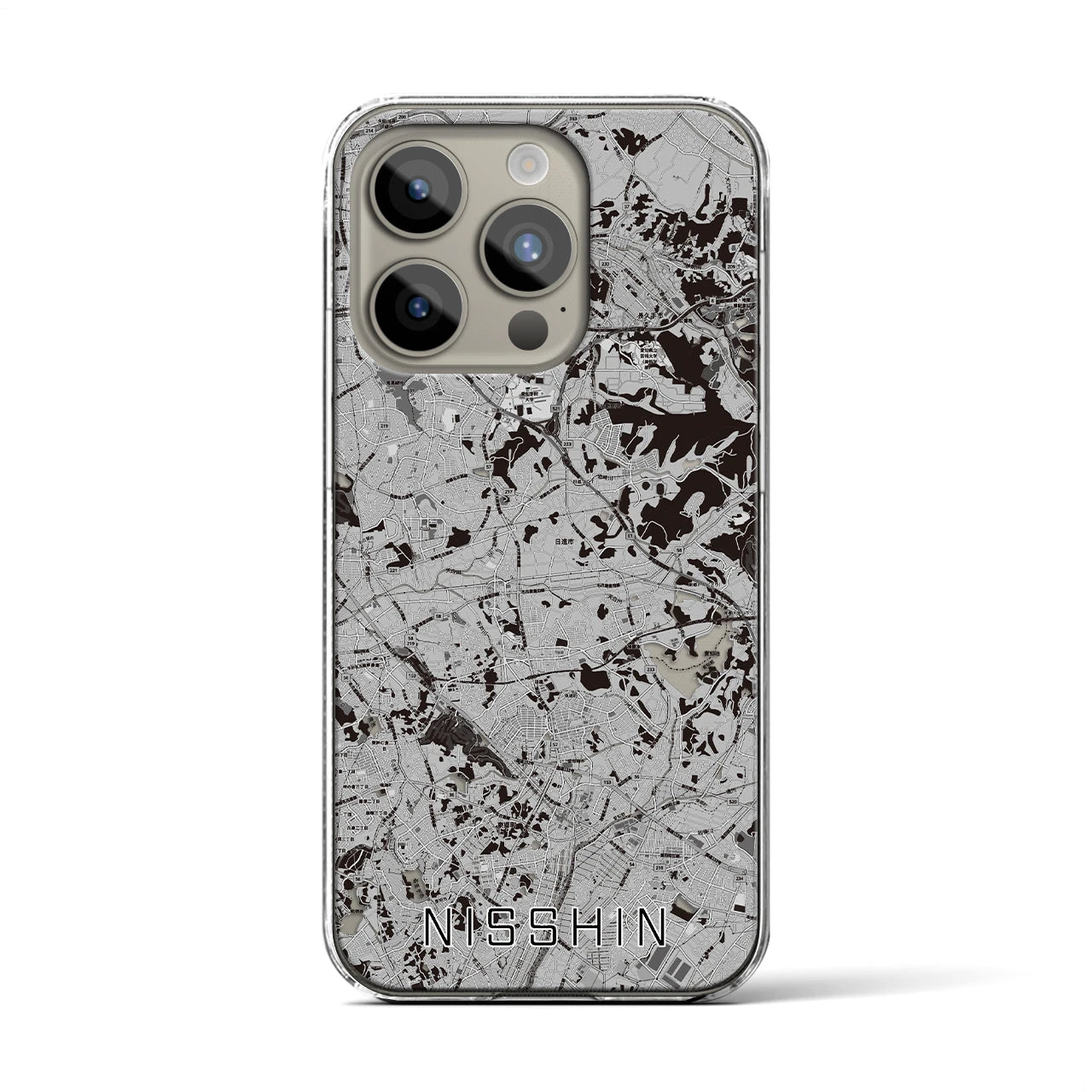 【日進(愛知県)】地図柄iPhoneケース(クリアタイプ)