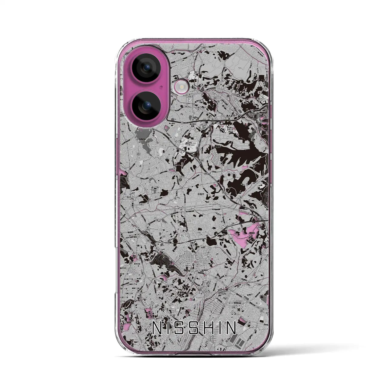 【日進(愛知県)】地図柄iPhoneケース(クリアタイプ)