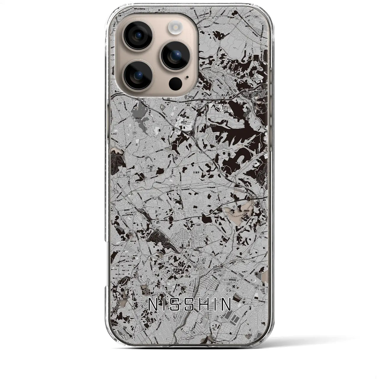 【日進(愛知県)】地図柄iPhoneケース(クリアタイプ)