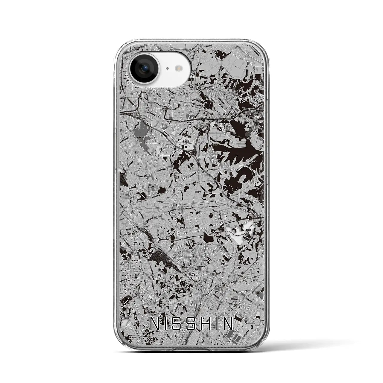 【日進(愛知県)】地図柄iPhoneケース(クリアタイプ)