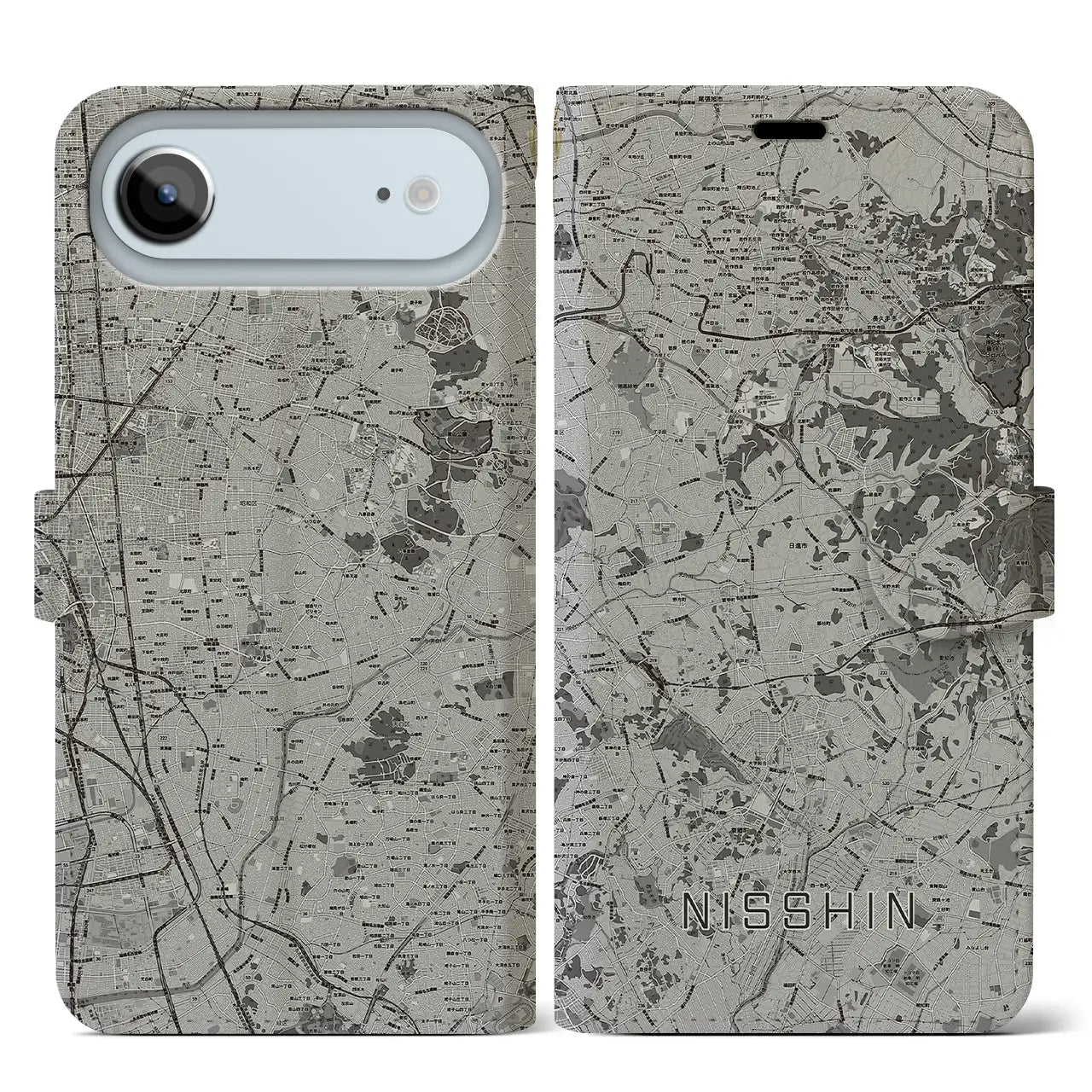 【日進(愛知県)】地図柄iPhoneケース(手帳タイプ)