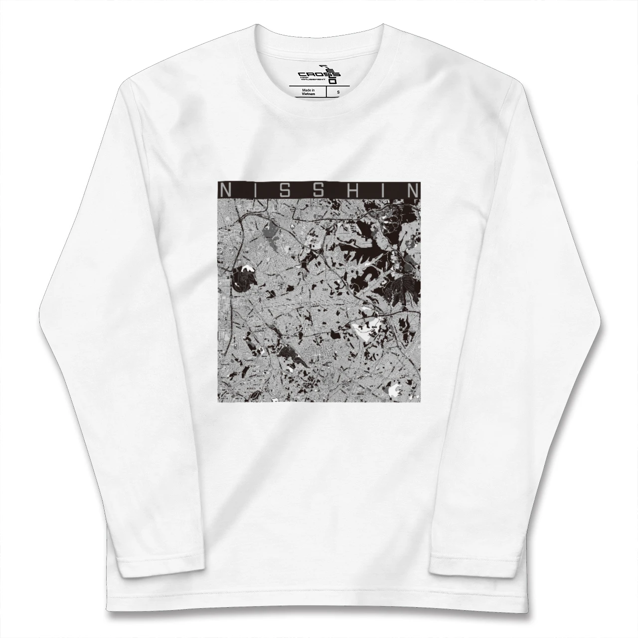 【日進(愛知県)(愛知県)】地図柄ロングスリーブTシャツ