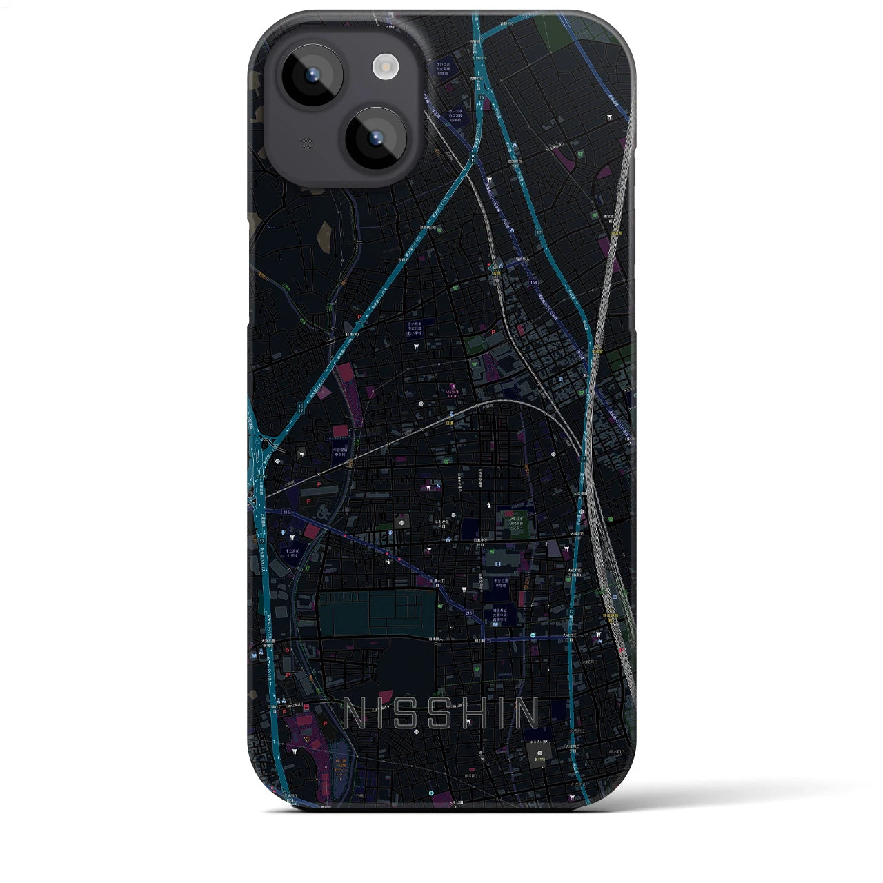 【日進(埼玉県)】地図柄iPhoneケース(バックカバータイプ)