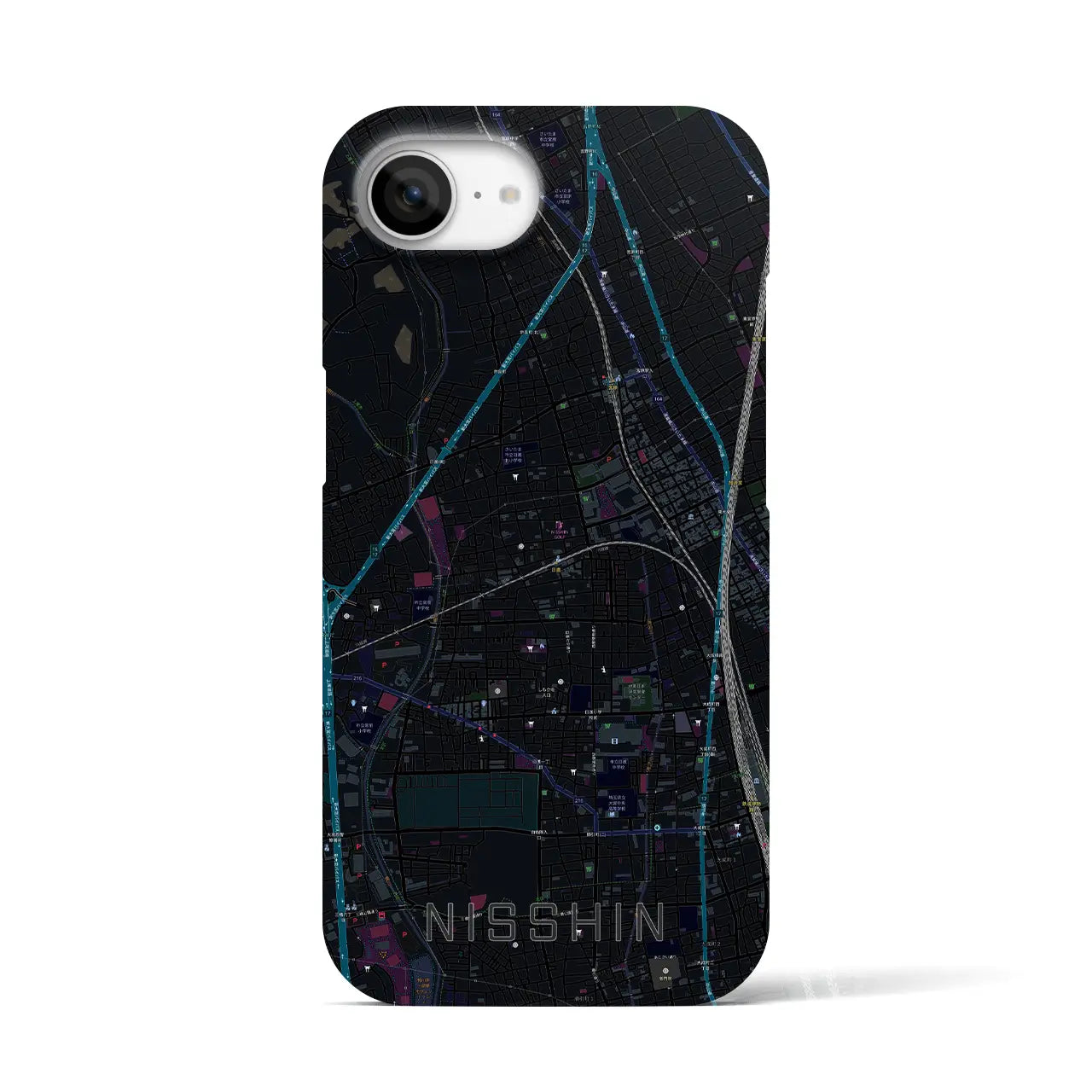 【日進(埼玉県)】地図柄iPhoneケース(バックカバータイプ)