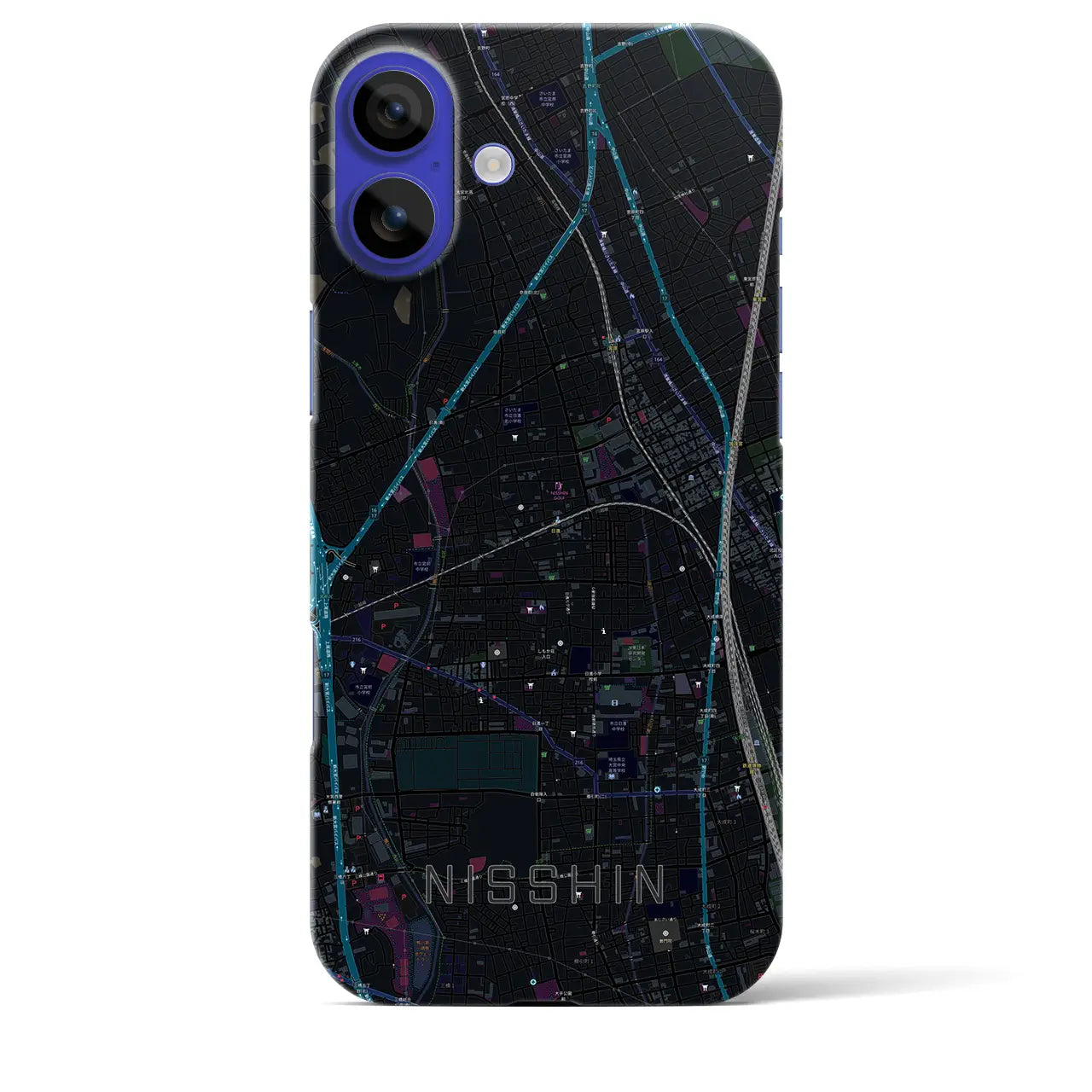 【日進(埼玉県)】地図柄iPhoneケース(バックカバータイプ)