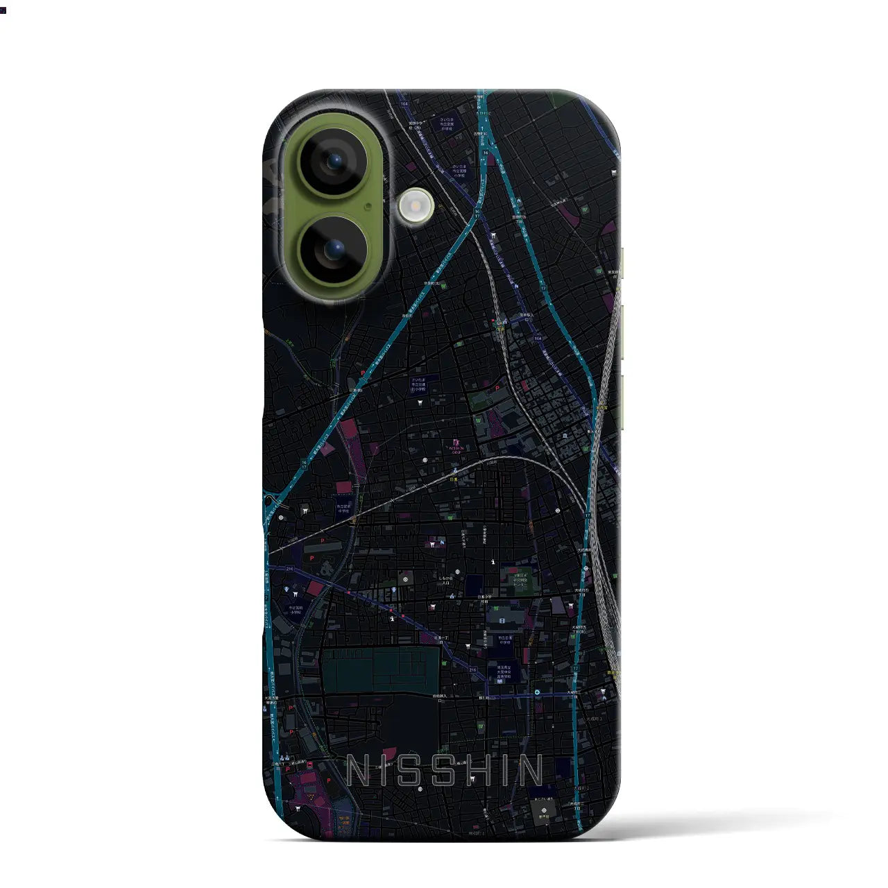 【日進(埼玉県)】地図柄iPhoneケース(バックカバータイプ)