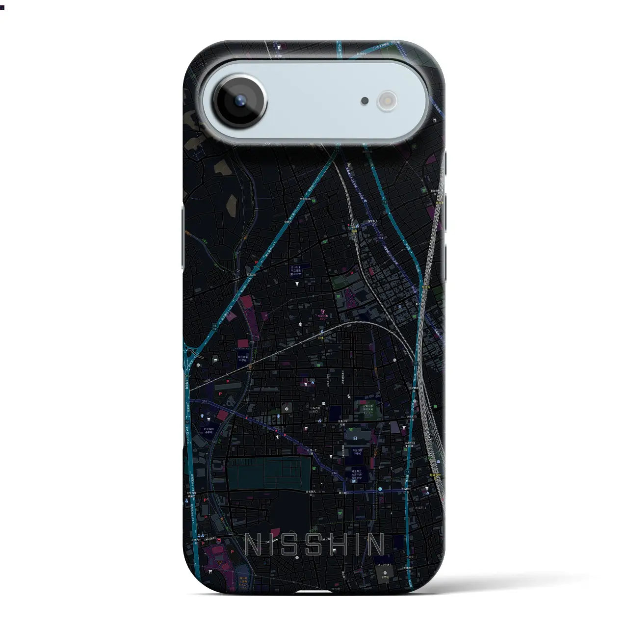 【日進(埼玉県)】地図柄iPhoneケース(バックカバータイプ)