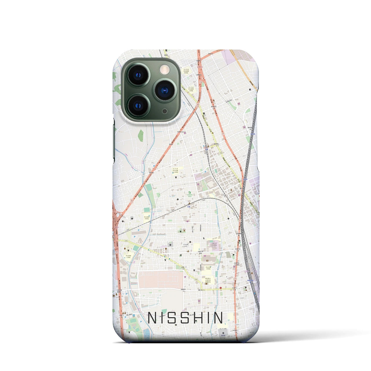 【日進(埼玉県)】地図柄iPhoneケース(バックカバータイプ)
