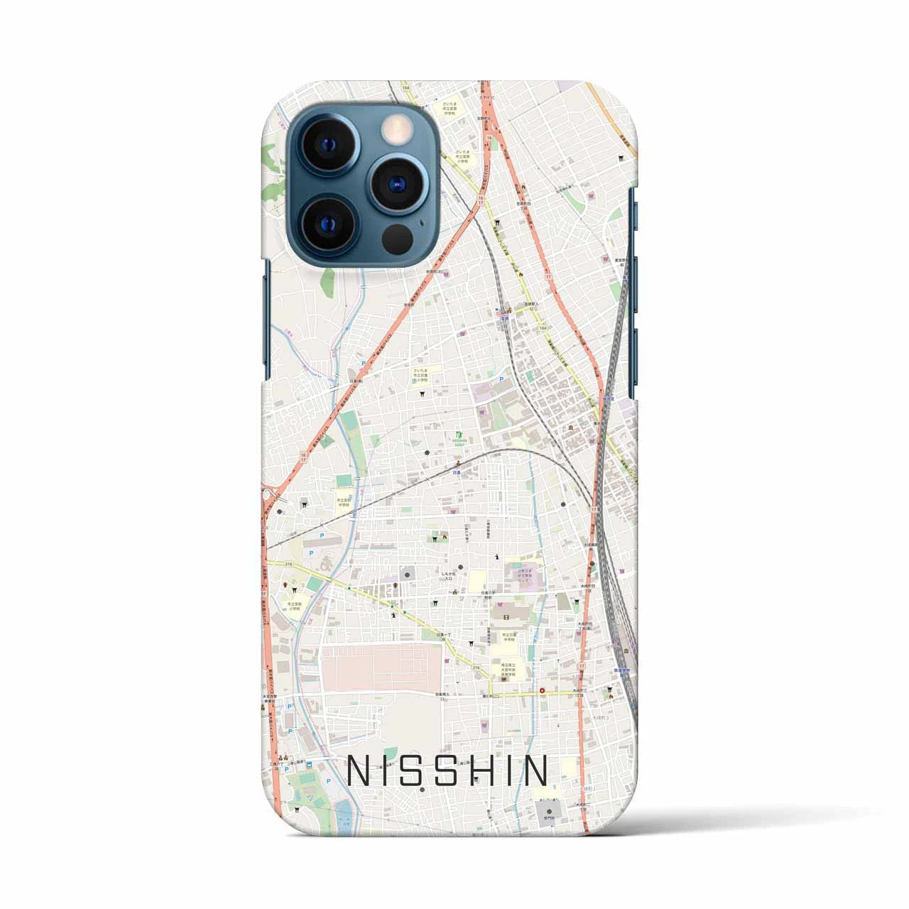 【日進(埼玉県)】地図柄iPhoneケース(バックカバータイプ)