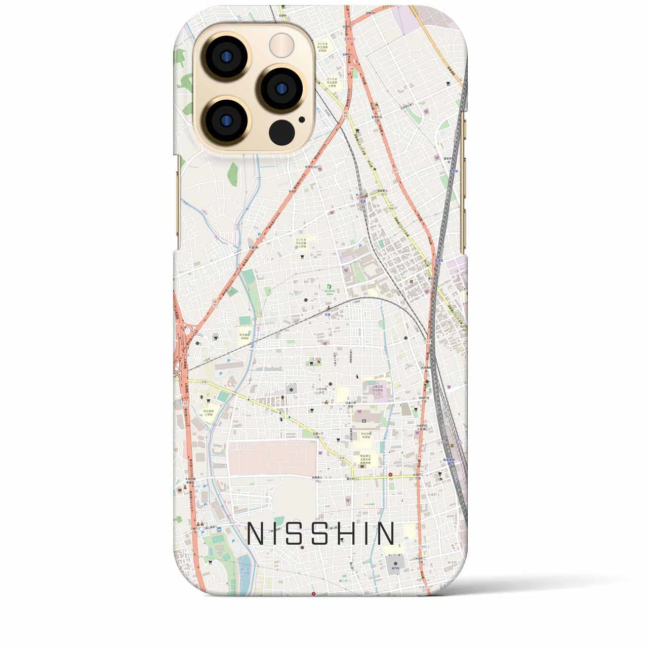 【日進(埼玉県)】地図柄iPhoneケース(バックカバータイプ)