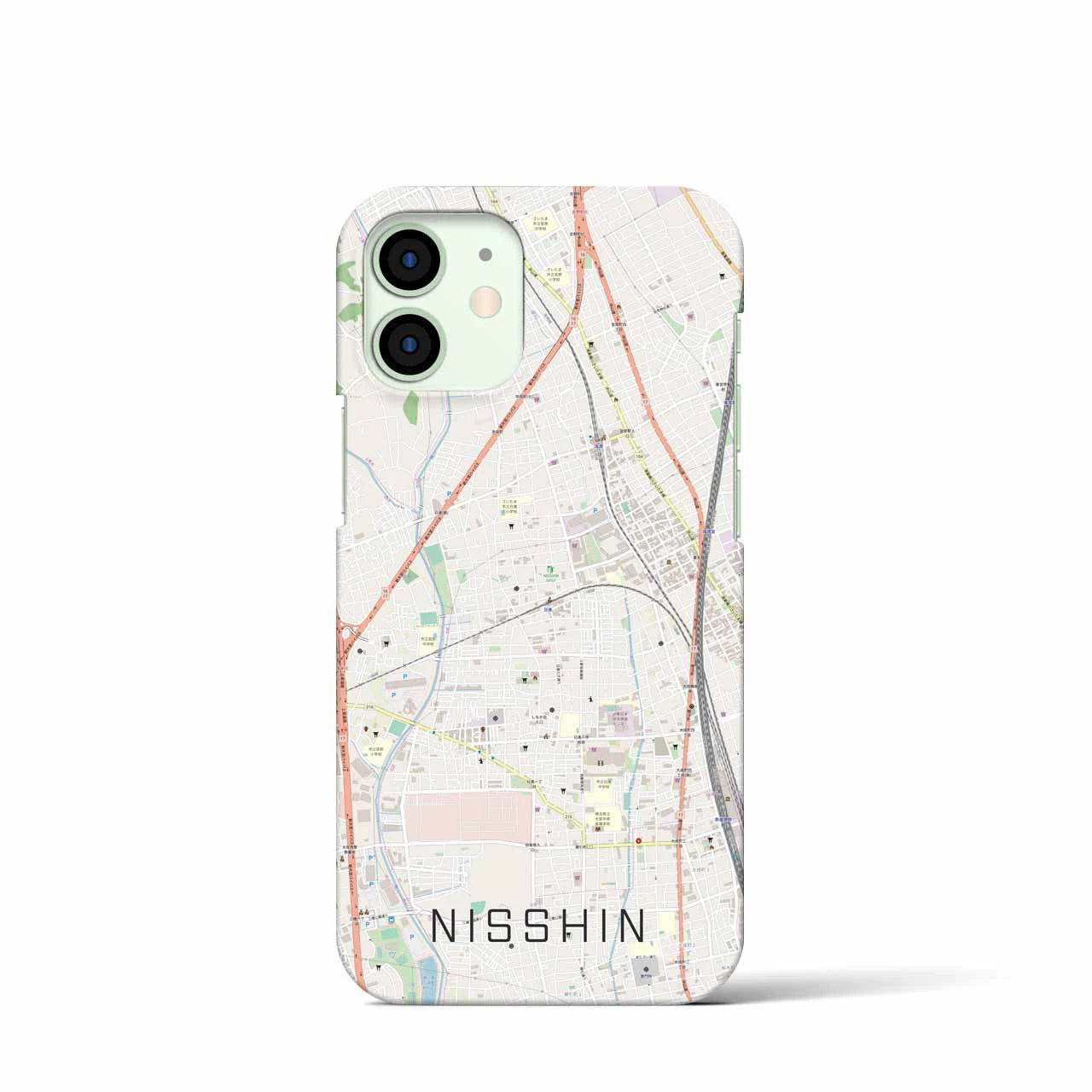 【日進(埼玉県)】地図柄iPhoneケース(バックカバータイプ)