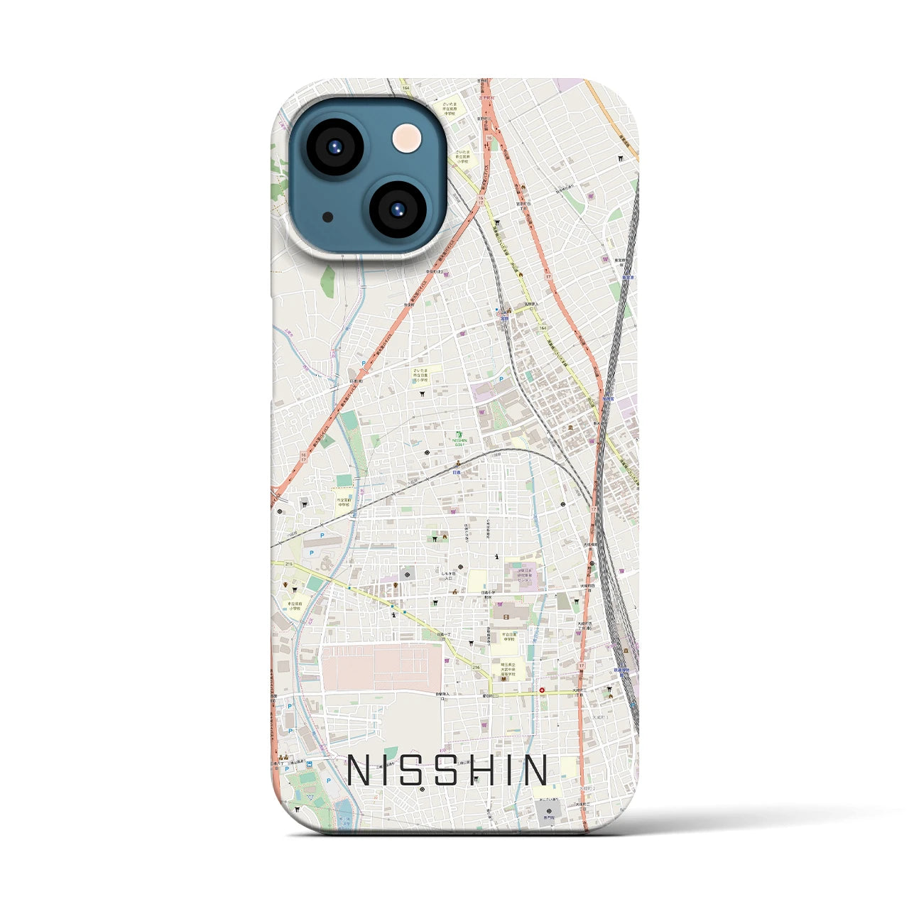 【日進(埼玉県)】地図柄iPhoneケース(バックカバータイプ)