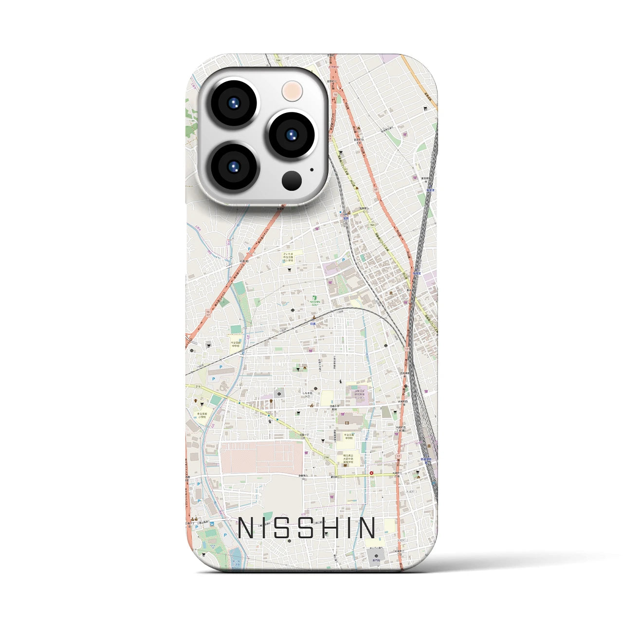 【日進(埼玉県)】地図柄iPhoneケース(バックカバータイプ)