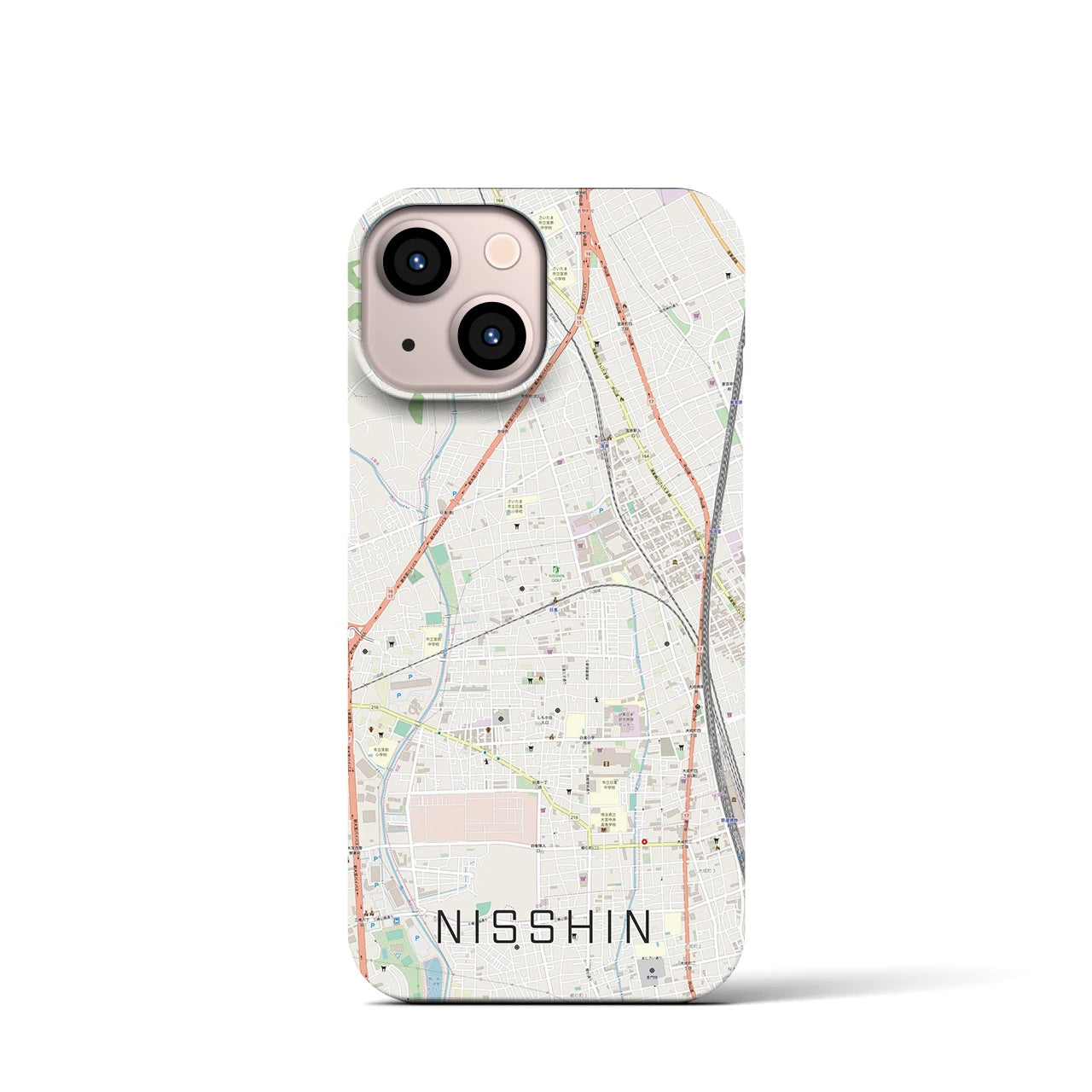 【日進(埼玉県)】地図柄iPhoneケース(バックカバータイプ)