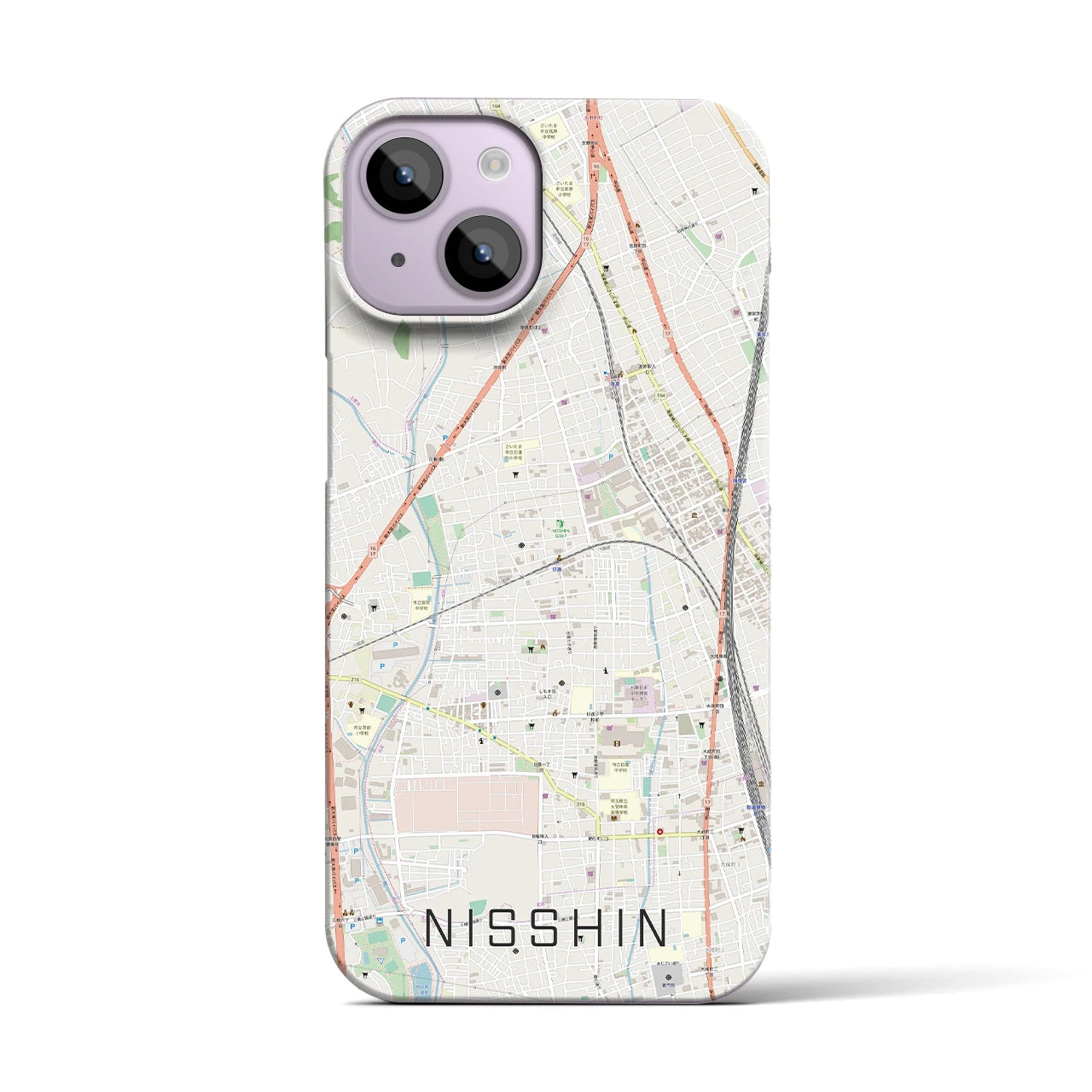 【日進(埼玉県)】地図柄iPhoneケース(バックカバータイプ)