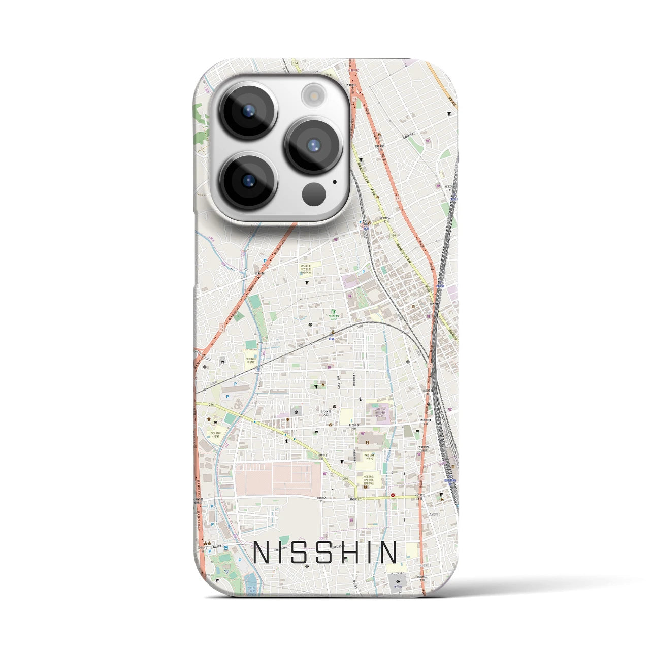 【日進(埼玉県)】地図柄iPhoneケース(バックカバータイプ)