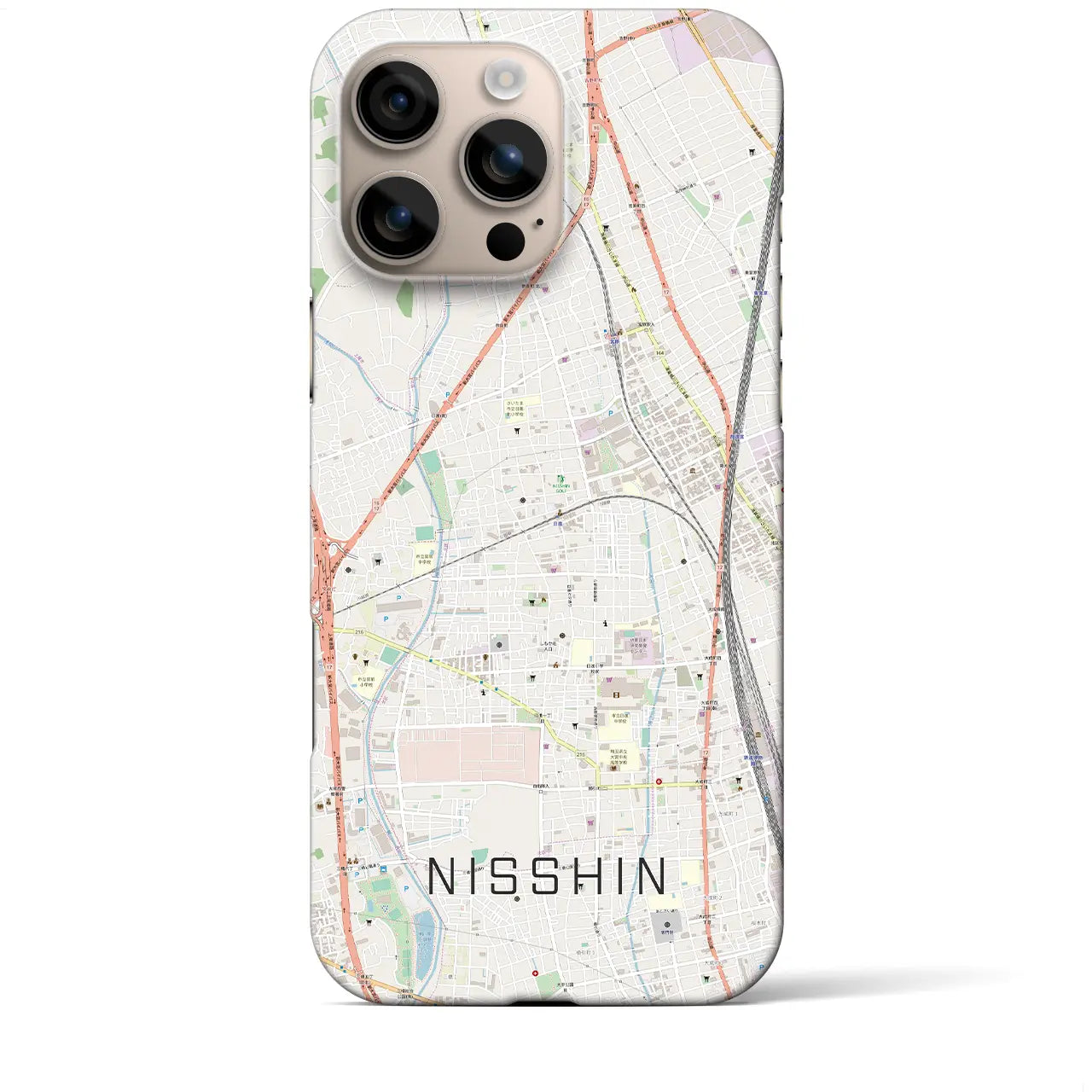 【日進(埼玉県)】地図柄iPhoneケース(バックカバータイプ)