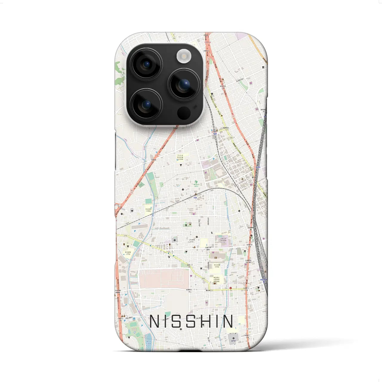 【日進(埼玉県)】地図柄iPhoneケース(バックカバータイプ)