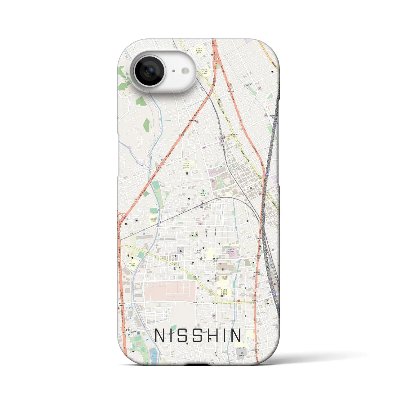 【日進(埼玉県)】地図柄iPhoneケース(バックカバータイプ)