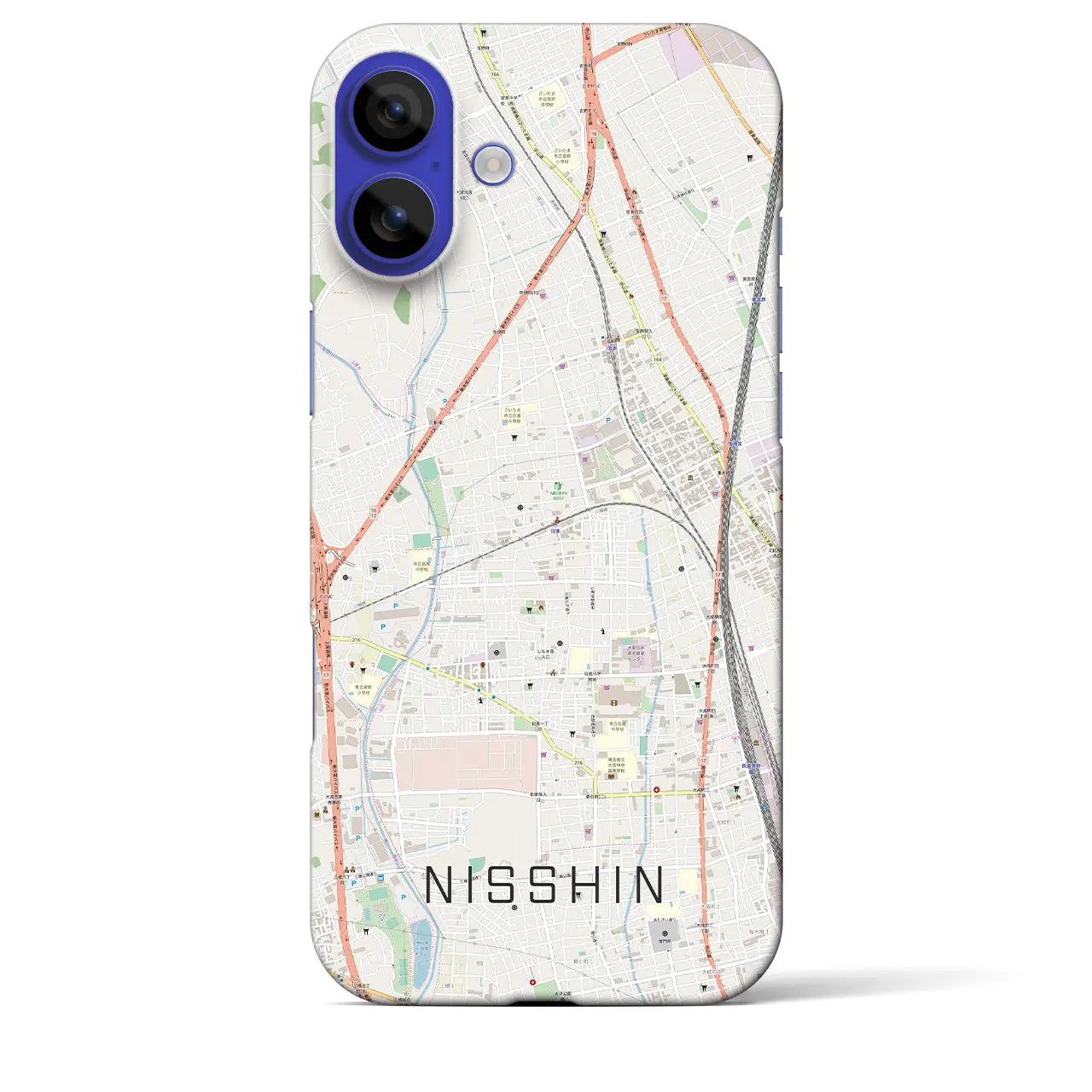 【日進(埼玉県)】地図柄iPhoneケース(バックカバータイプ)ナチュラル・iPhone 16 Pro Max 用