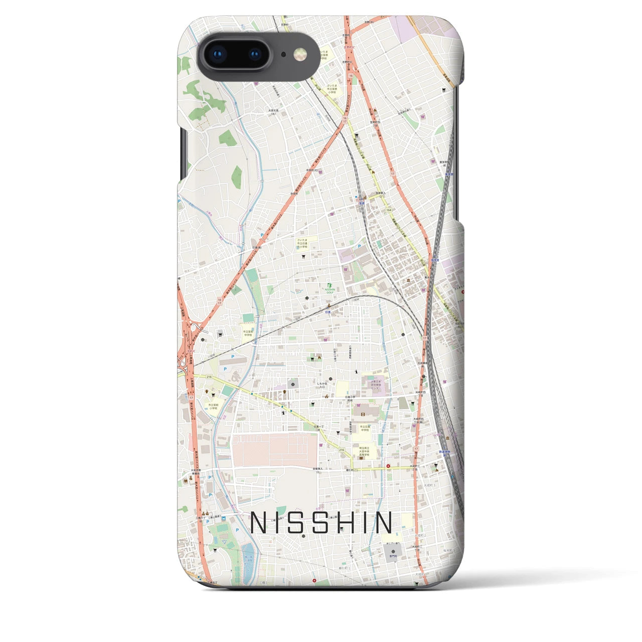 【日進(埼玉県)】地図柄iPhoneケース(バックカバータイプ)