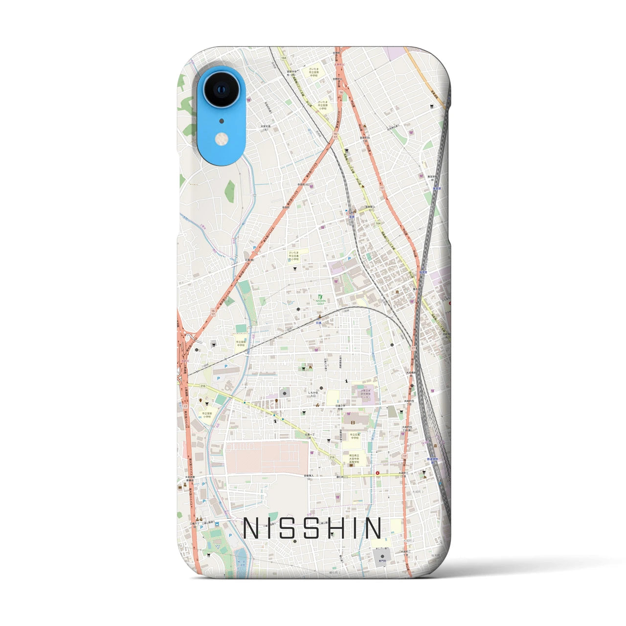 【日進(埼玉県)】地図柄iPhoneケース(バックカバータイプ)