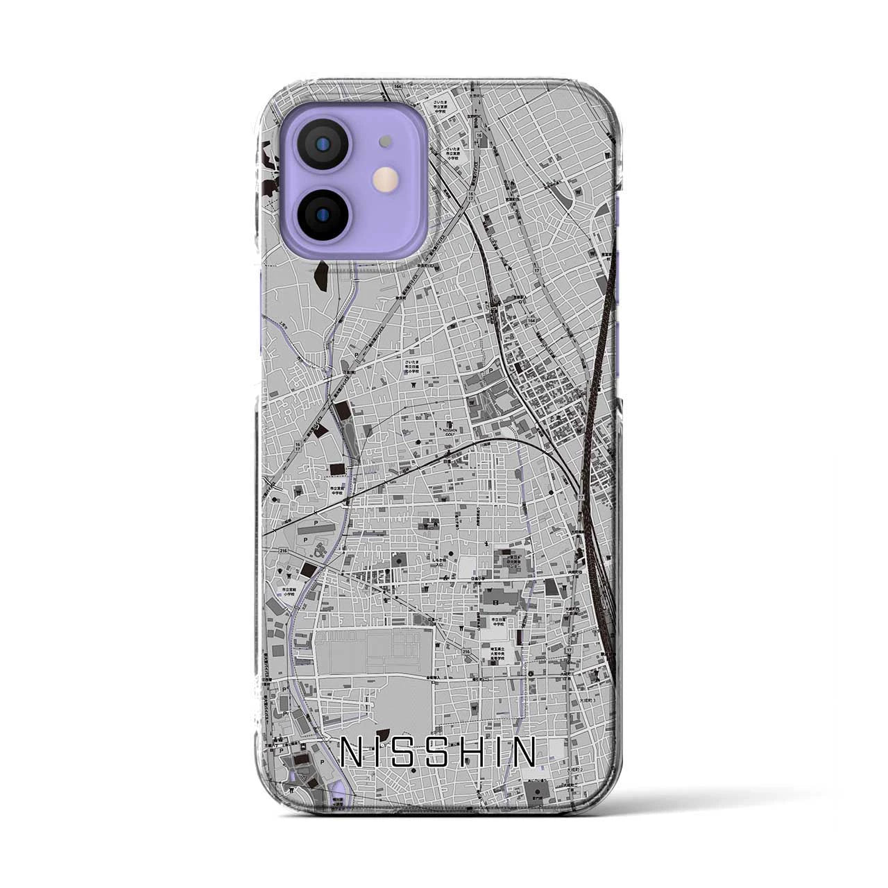 【日進(埼玉県)】地図柄iPhoneケース(クリアタイプ)