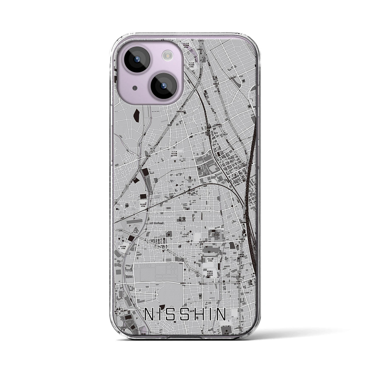 【日進(埼玉県)】地図柄iPhoneケース(クリアタイプ)