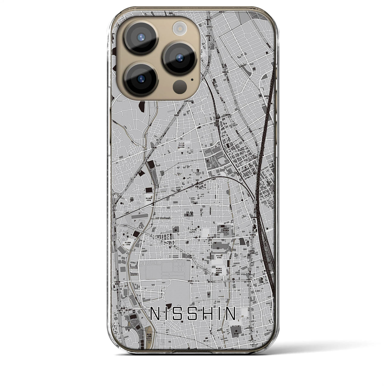 【日進(埼玉県)】地図柄iPhoneケース(クリアタイプ)