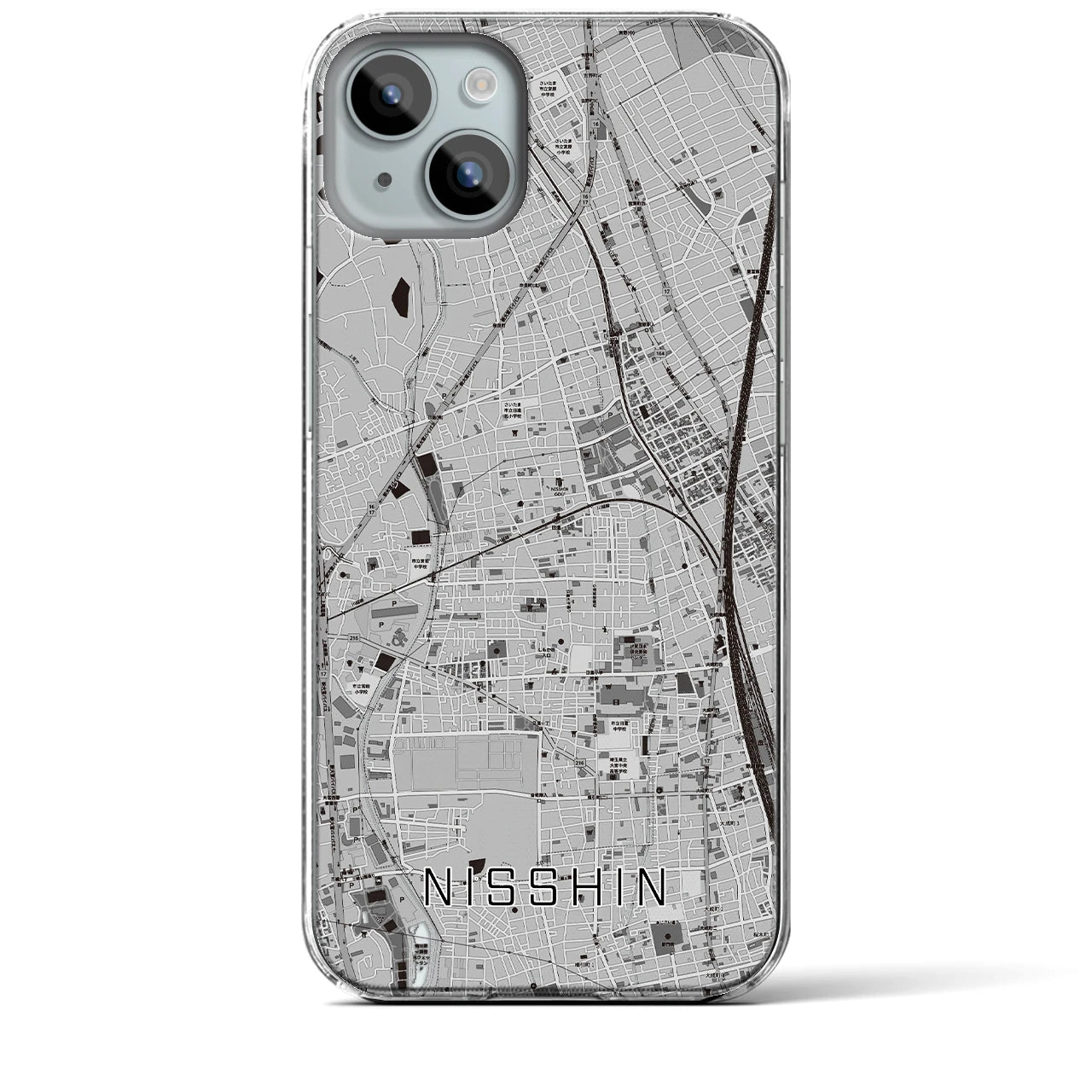 【日進(埼玉県)】地図柄iPhoneケース(クリアタイプ)