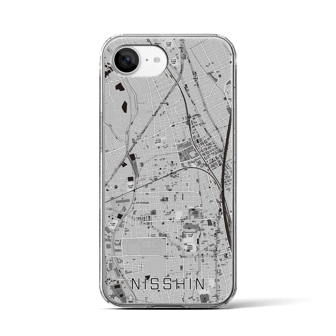 【日進(埼玉県)】地図柄iPhoneケース(クリアタイプ)