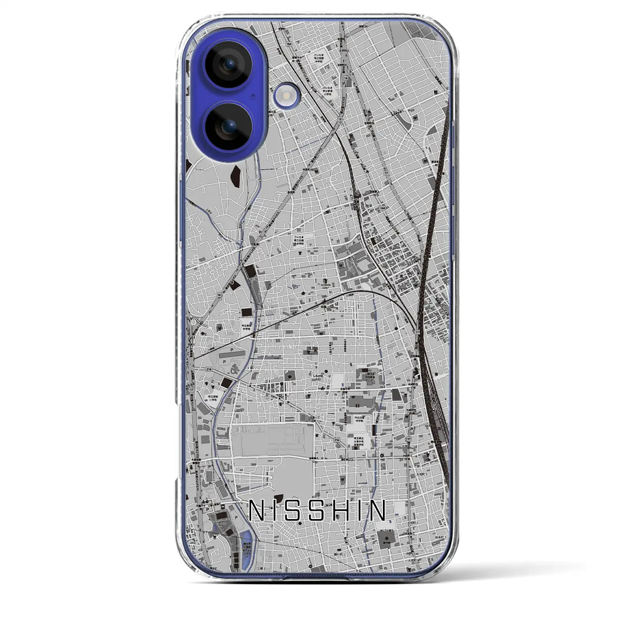 【日進(埼玉県)】地図柄iPhoneケース(クリアタイプ)