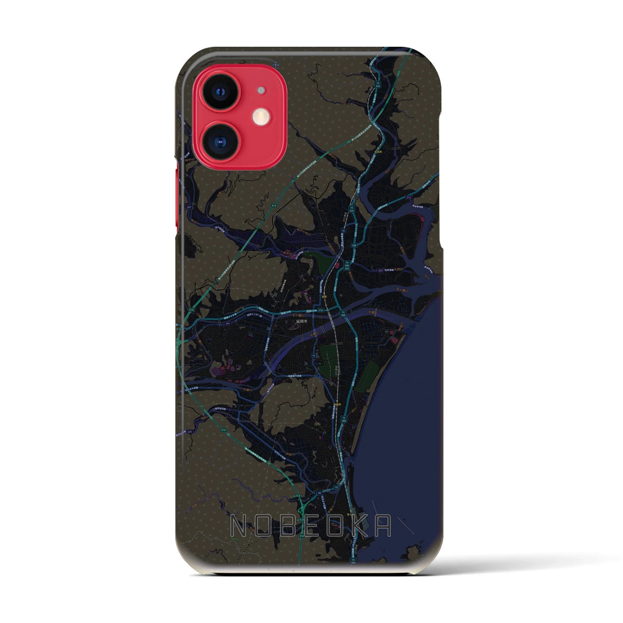 【延岡(宮崎県)】地図柄iPhoneケース(バックカバータイプ)