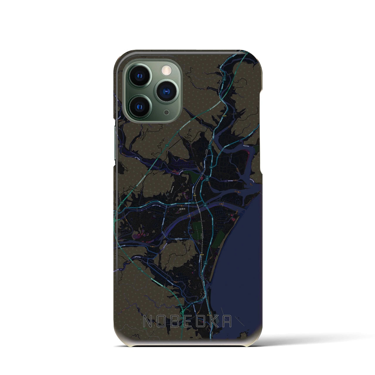 【延岡(宮崎県)】地図柄iPhoneケース(バックカバータイプ)