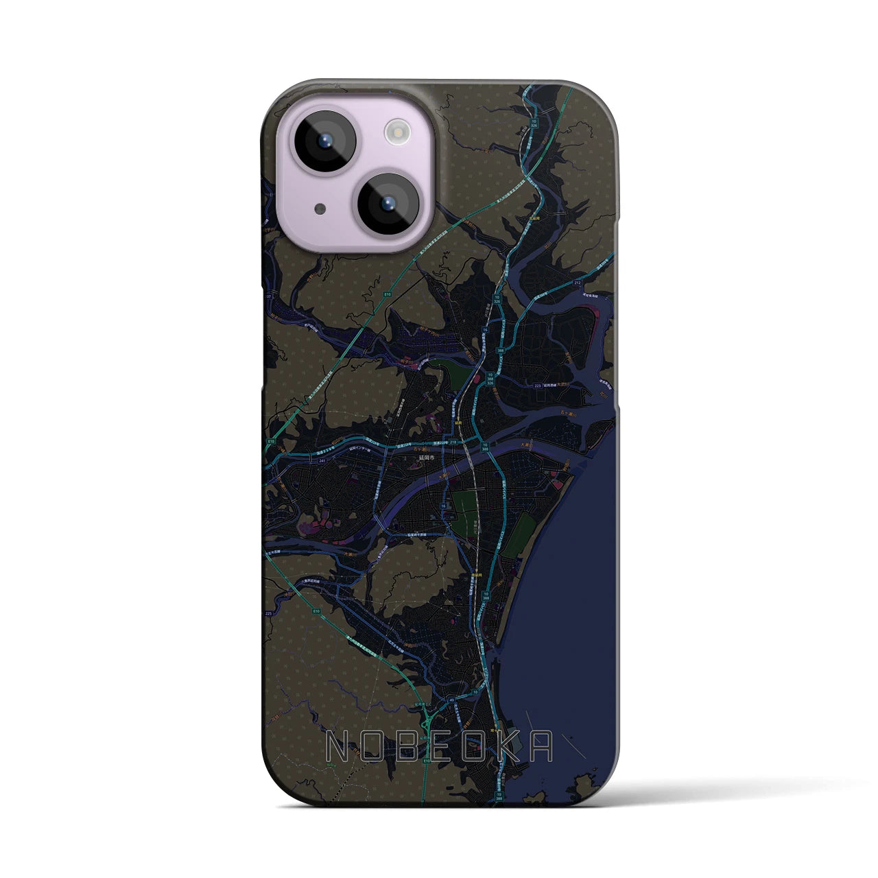 【延岡(宮崎県)】地図柄iPhoneケース(バックカバータイプ)