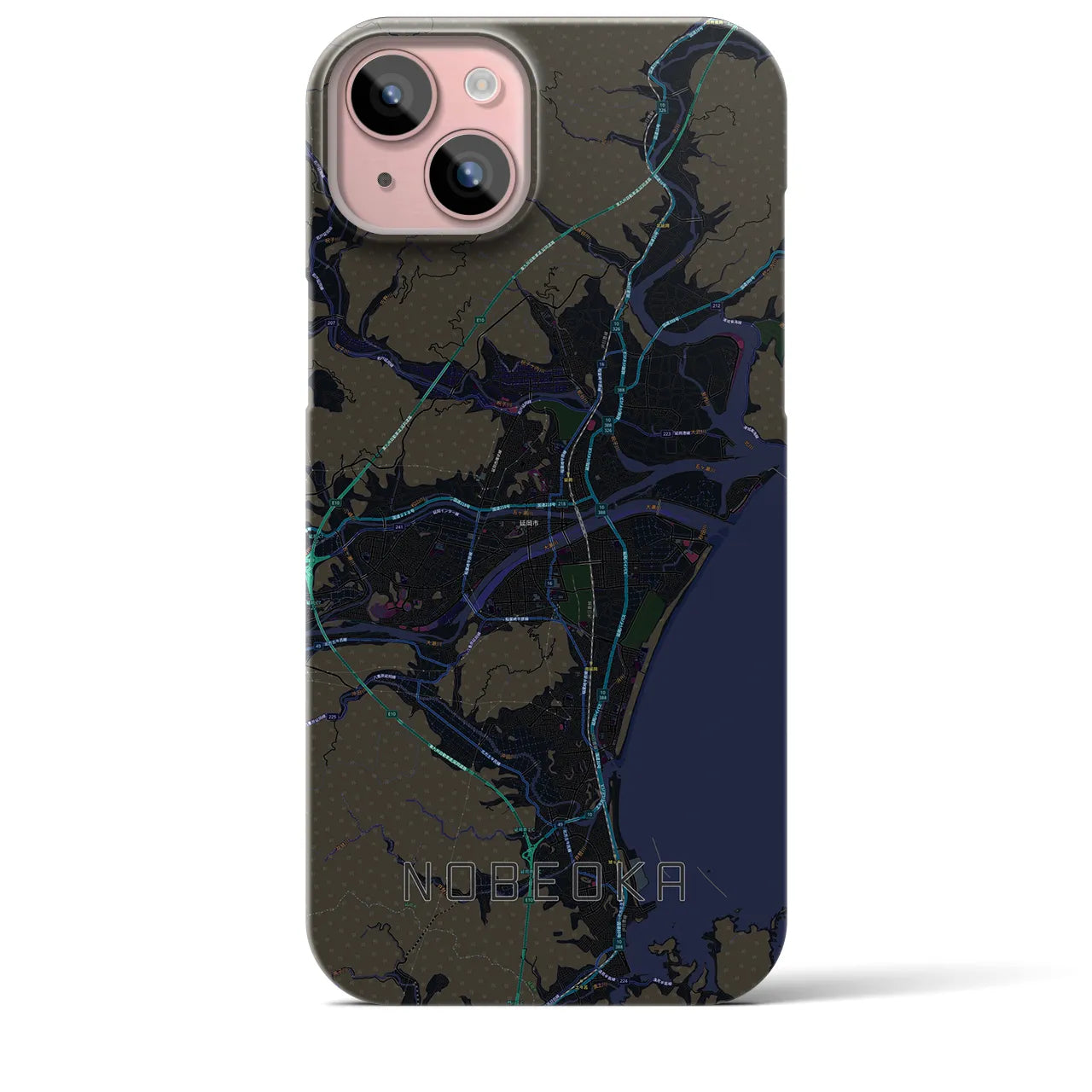 【延岡(宮崎県)】地図柄iPhoneケース(バックカバータイプ)