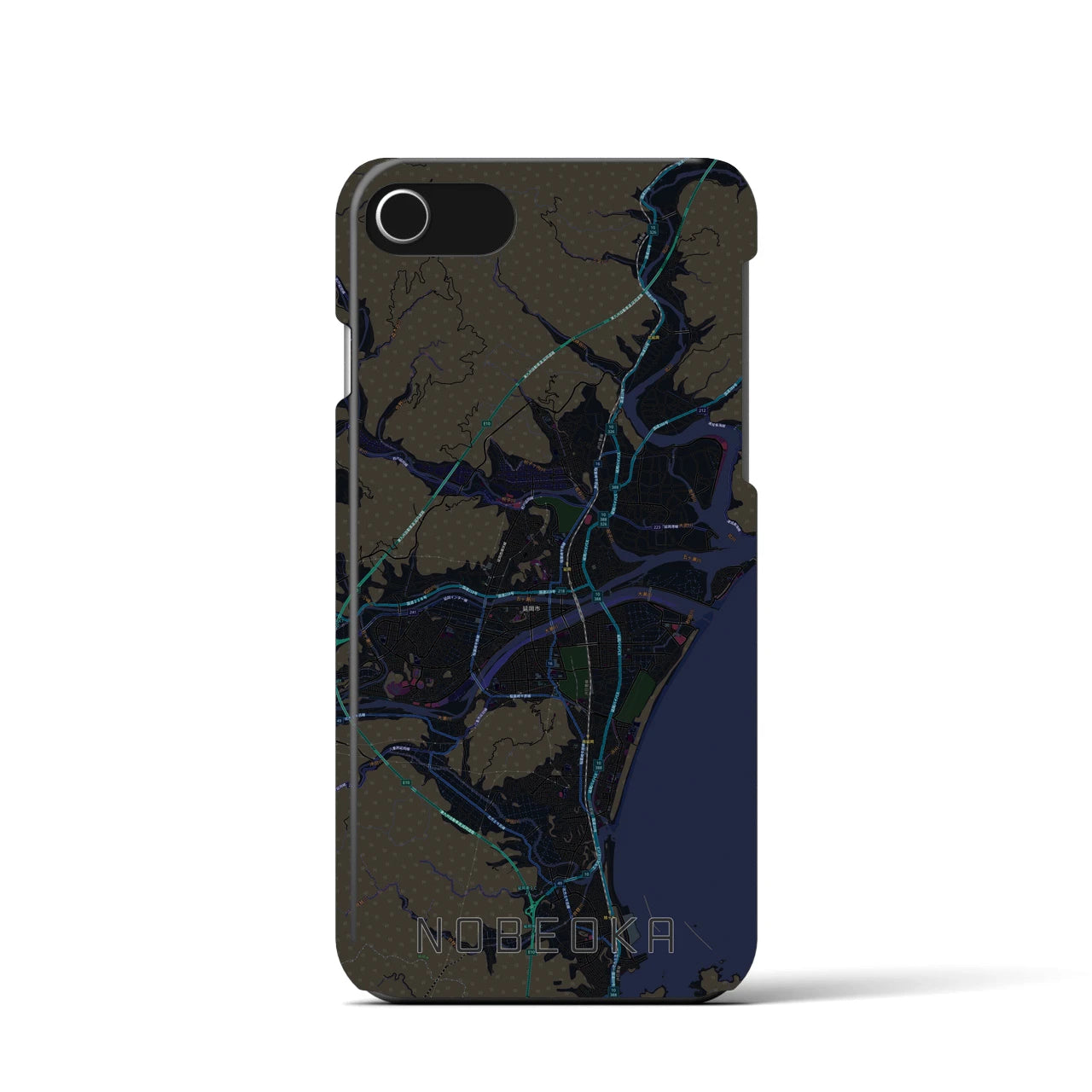 【延岡(宮崎県)】地図柄iPhoneケース(バックカバータイプ)