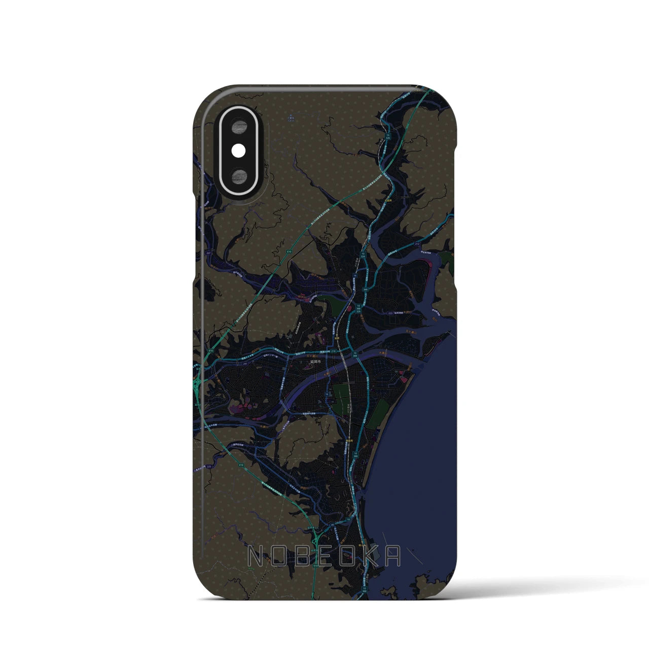 【延岡(宮崎県)】地図柄iPhoneケース(バックカバータイプ)