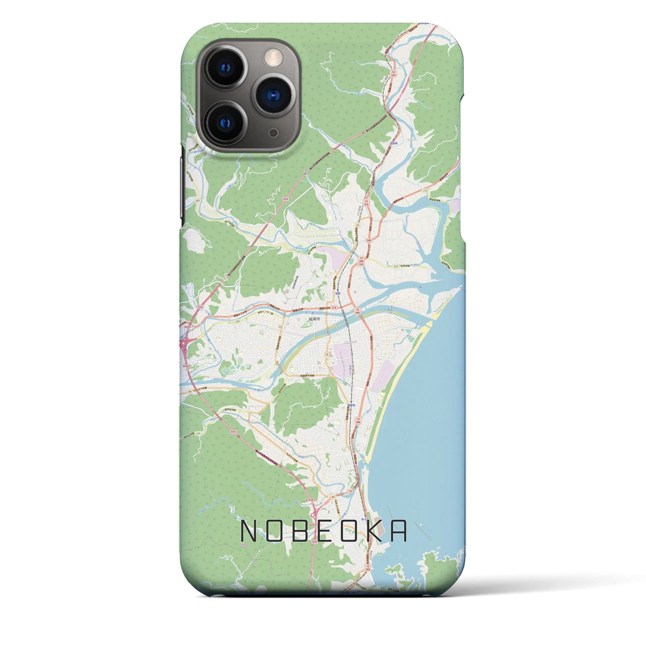 【延岡(宮崎県)】地図柄iPhoneケース(バックカバータイプ)