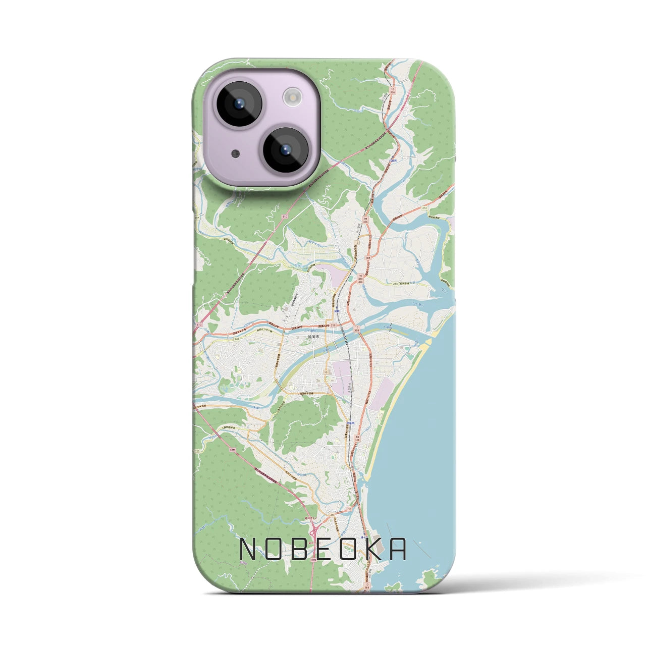 【延岡(宮崎県)】地図柄iPhoneケース(バックカバータイプ)
