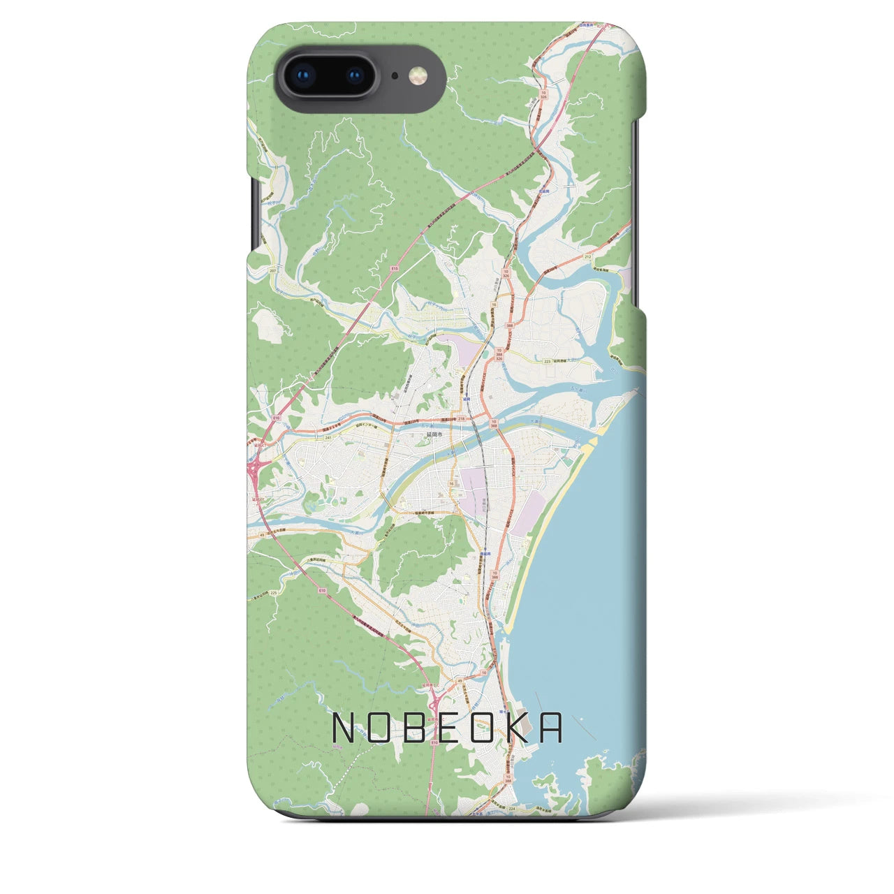 【延岡(宮崎県)】地図柄iPhoneケース(バックカバータイプ)