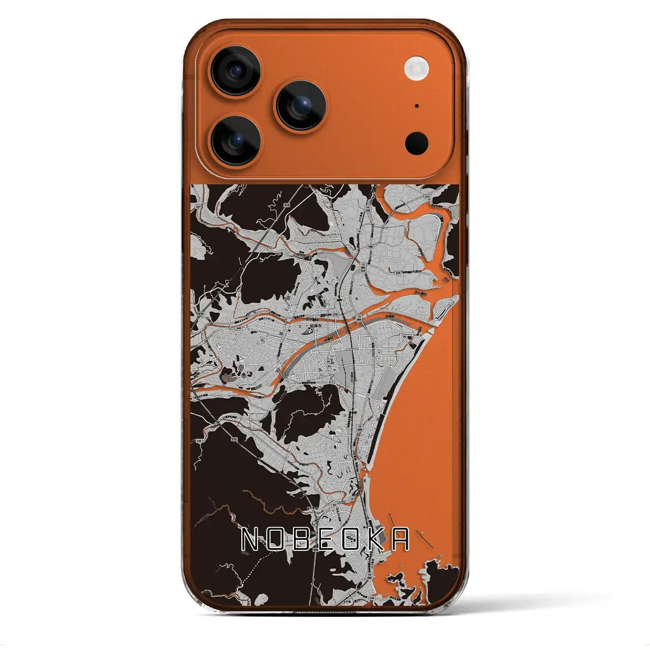 【延岡(宮崎県)】地図柄iPhoneケース(クリアタイプ)モノトーン・iPhone 17 Pro Max 用