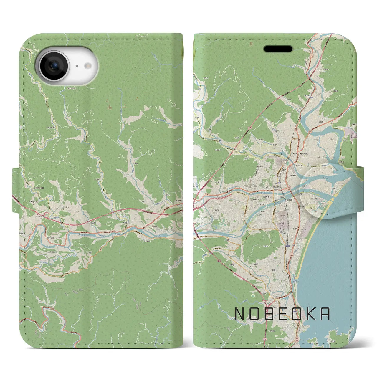 【延岡(宮崎県)】地図柄iPhoneケース(手帳タイプ)