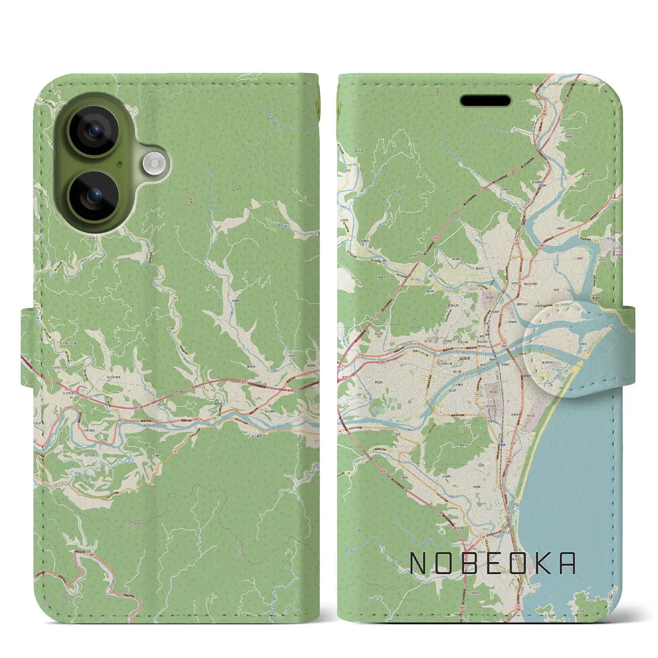 【延岡(宮崎県)】地図柄iPhoneケース(手帳タイプ)