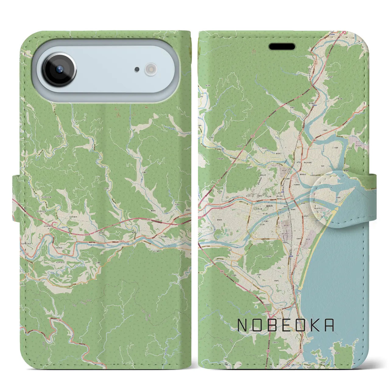 【延岡(宮崎県)】地図柄iPhoneケース(手帳タイプ)