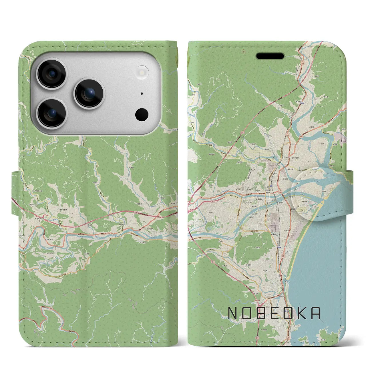 【延岡(宮崎県)】地図柄iPhoneケース(手帳タイプ)